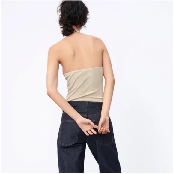 NWT Zara Ribbed Halter Bodysuit Size Small - Picture 2 of 9